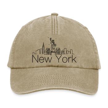 New York Skyline - Relaxed Vintage Cap - vintage beige - Front