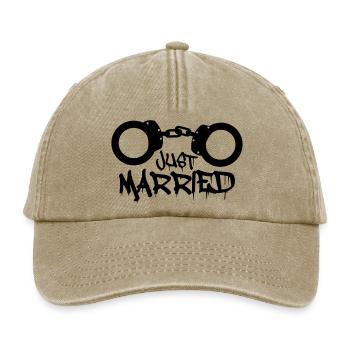 Just married prisonnier menotté drôle - Casquette vintage décontractée - beige vintage - Devant