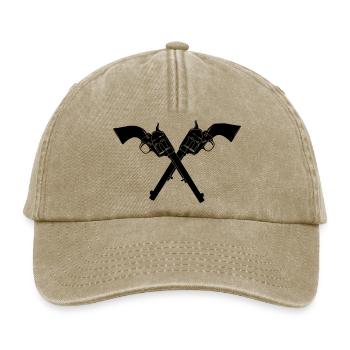 Deux poulains croisés armée Revolver Colt 45 - Casquette vintage décontractée - beige vintage - Devant