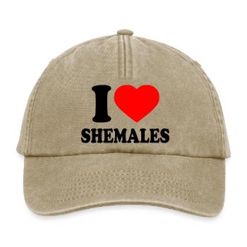 I love shemales - Casquette vintage décontractée - beige vintage - Devant