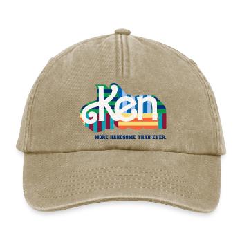 Ken Logo Design Mit Spruch - Relaxed Vintage Cap - Vintage Beige - Vorne