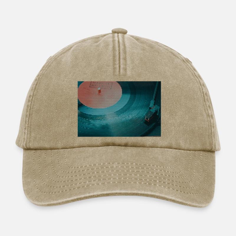 Turntable in a triangle pattern - Relaxed Vintage Cap - vintage beige