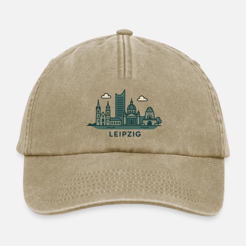 Leipzig Skyline  - Relaxed Vintage Cap - Vintage Beige