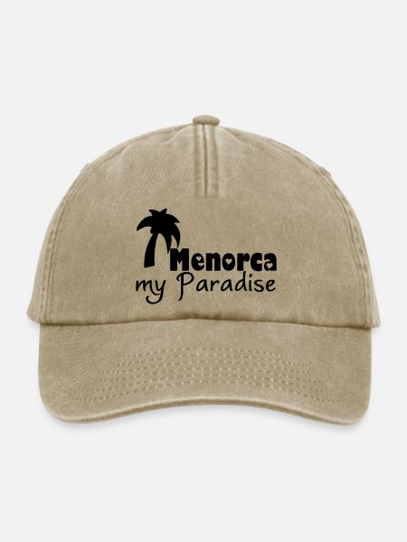 Menorca Paradise Urlaub Geschenk - Relaxed Vintage Cap - Vintage Beige