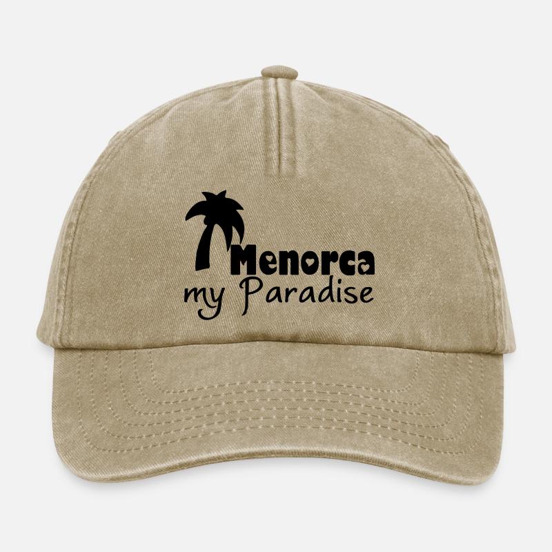 Menorca Paradise Urlaub Geschenk - Relaxed Vintage Cap - Vintage Beige