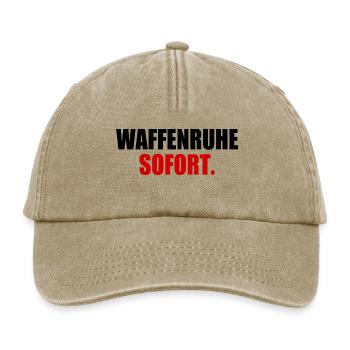 waffenruhe sofort - Relaxed Vintage Cap - Vintage Beige - Vorne