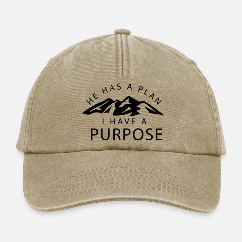 he has a plan I have a purpose - Relaxed Vintage Cap - vintage beige