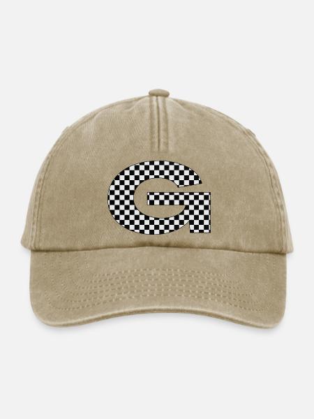 Buchstabe G Schachbrettmuster - Relaxed Vintage Cap - Vintage Beige