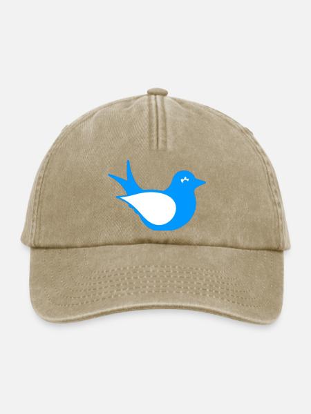 Blaue Vogel Silhouette - Relaxed Vintage Cap - Vintage Beige