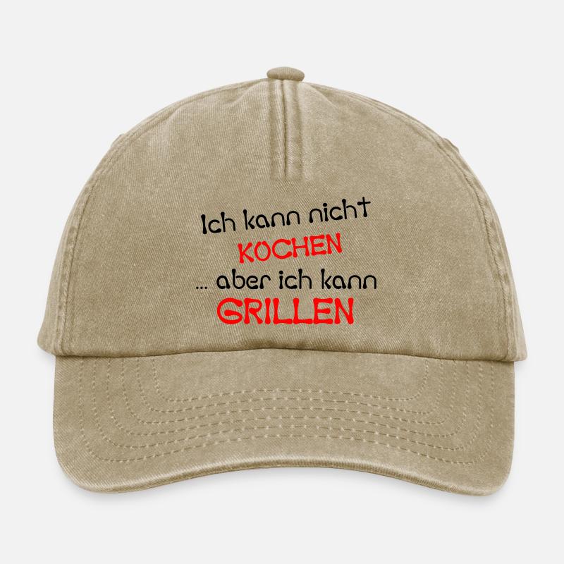 Kann nicht kochen, aber grillen - Relaxed Vintage Cap - Vintage Beige