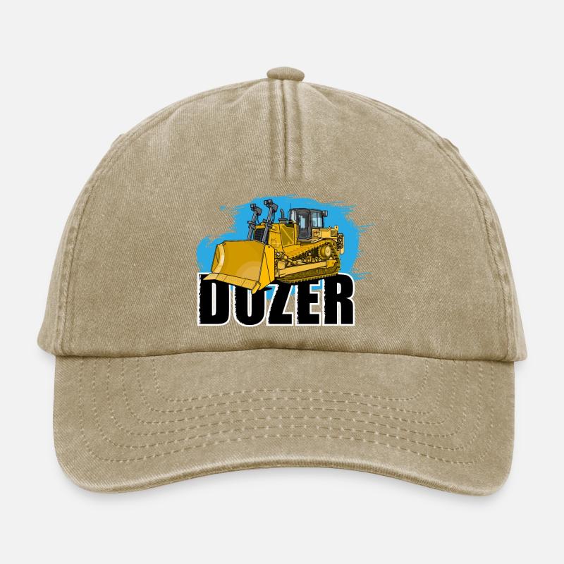 Bulldozer oder Planierraupe - Relaxed Vintage Cap - Vintage Beige