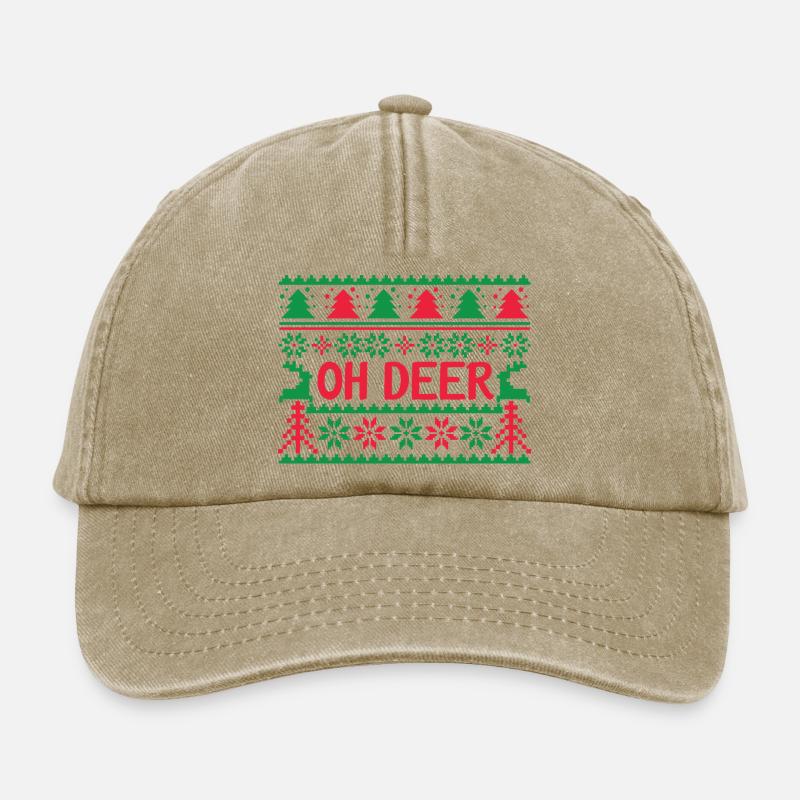 Pull moche - Oh Deer - Casquette vintage décontractée - beige vintage
