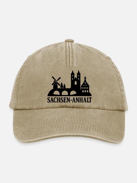 sachsen anhalt bundesland silhouette - Relaxed Vintage Cap - Vintage Beige
