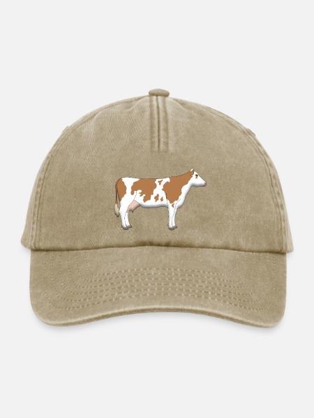 Kuh Fleckvieh Seite - Relaxed Vintage Cap - Vintage Beige