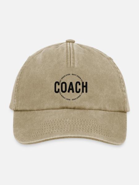 Best Coach Ever - Trainer - Training - Relaxed Vintage Cap - Vintage Beige