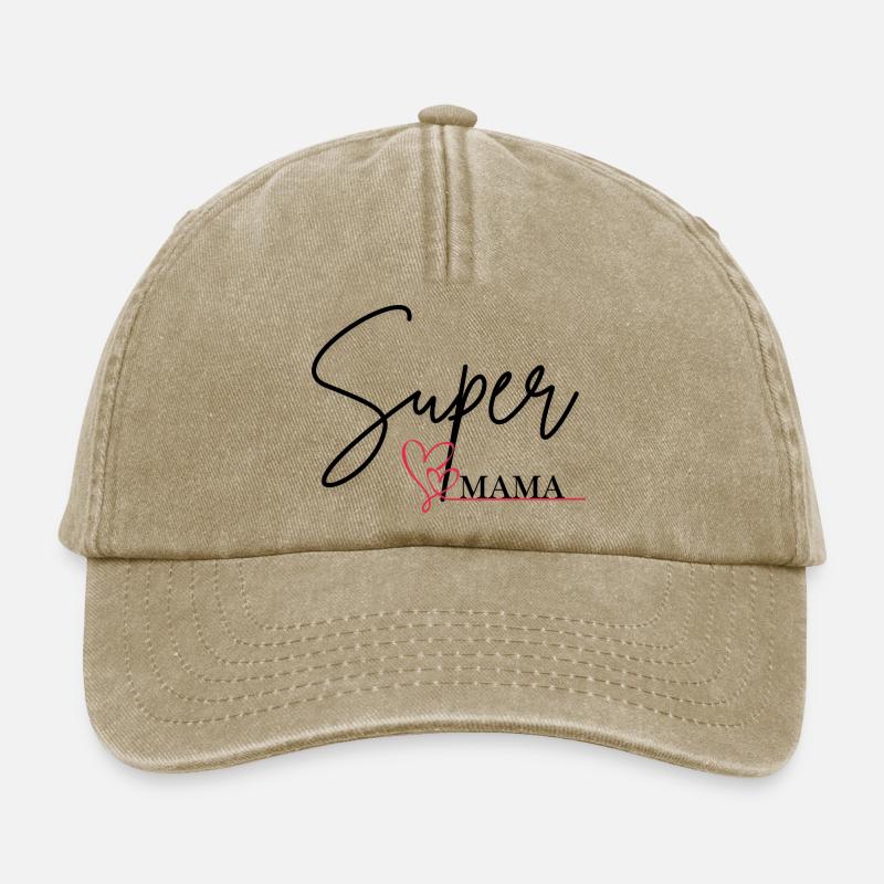 Super Mama - Relaxed Vintage Cap - vintage beige