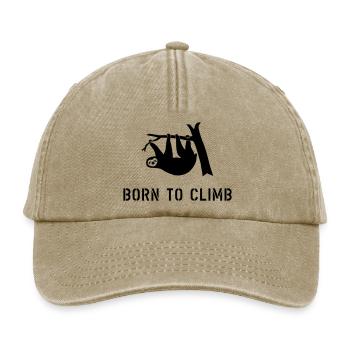 klettern climbing born to climb faultier bouldern - Relaxed Vintage Cap - Vintage Beige - Vorne