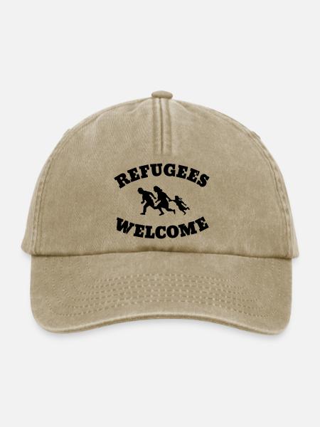 Refugees Welcome - Relaxed Vintage Cap - Vintage Beige