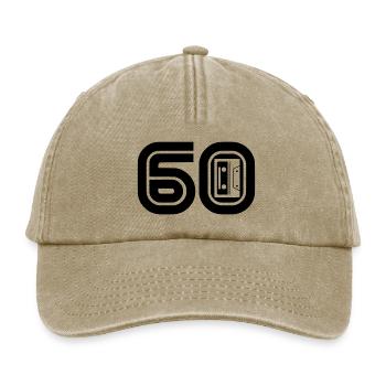 60 Retro Musik 60er - Relaxed Vintage Cap - Vintage Beige - Vorne