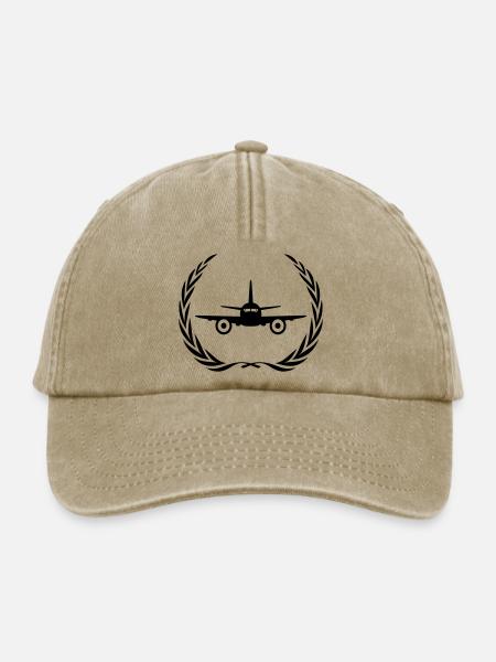 Flugzeug Symbol Kranz - Relaxed Vintage Cap - Vintage Beige