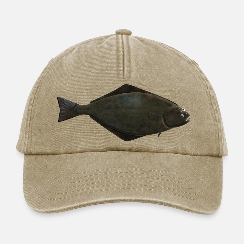 Heilbutt Natur für Angler in Norwegen oder Island - Relaxed Vintage Cap - Vintage Beige