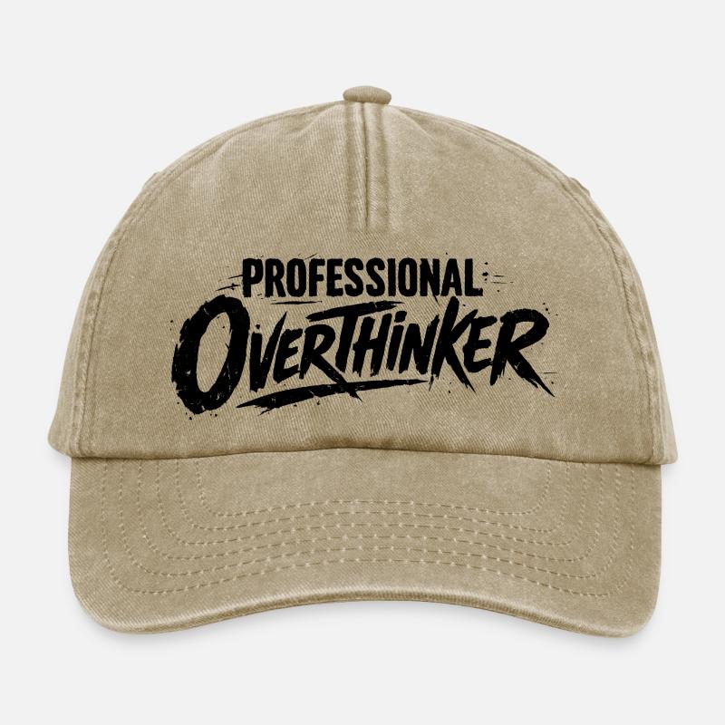 PROFESSIONAL OVERTHINKER Grunge - Relaxed Vintage Cap - vintage beige