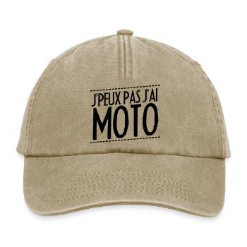 j'peux pas j'ai moto - Casquette vintage décontractée - beige vintage - Devant