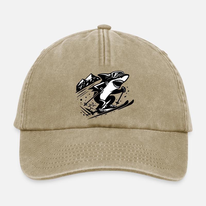 Ski Shark - Casquette vintage décontractée - beige vintage