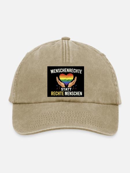 Menschenrechte statt rechte Menschen - Relaxed Vintage Cap - Vintage Beige