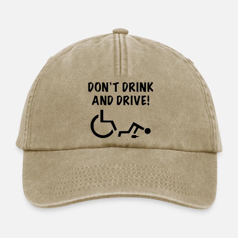 Trinken Sie nicht, wenn Sie mit Ihrem Rollstuhl ins Rollen kommen # - Relaxed Vintage Cap - Vintage Beige