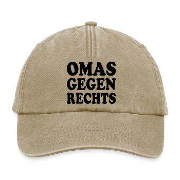 Omas gegen rechts - Relaxed Vintage Cap - Vintage Beige - Vorne