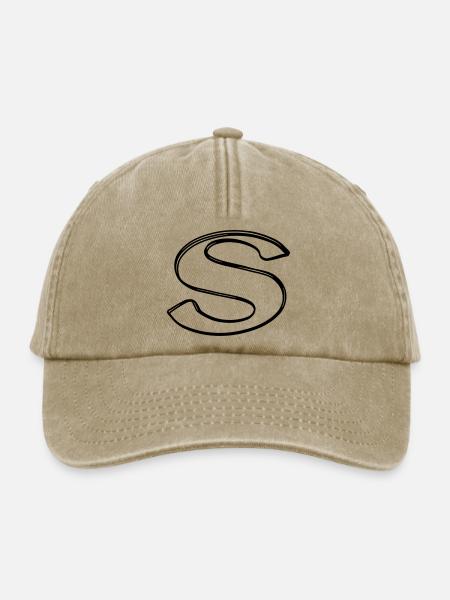 Kleinbuchstabe s handgezeichnet - Relaxed Vintage Cap - Vintage Beige