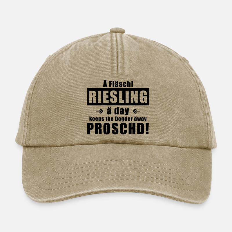 Fläschl Riesling a day! - Relaxed Vintage Cap - Vintage Beige