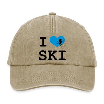 I Love Ski - Relaxed Vintage Cap - Vintage Beige - Vorne