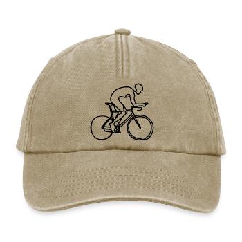 Dessin cycliste - Casquette vintage décontractée - beige vintage - Devant