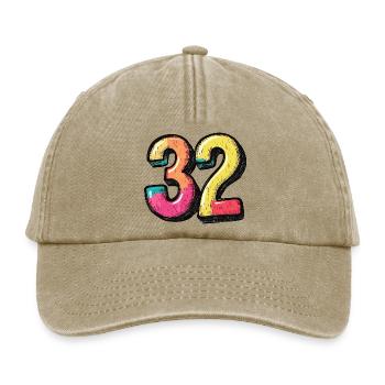 32 Number Colorful - Relaxed Vintage Cap - vintage beige - Front