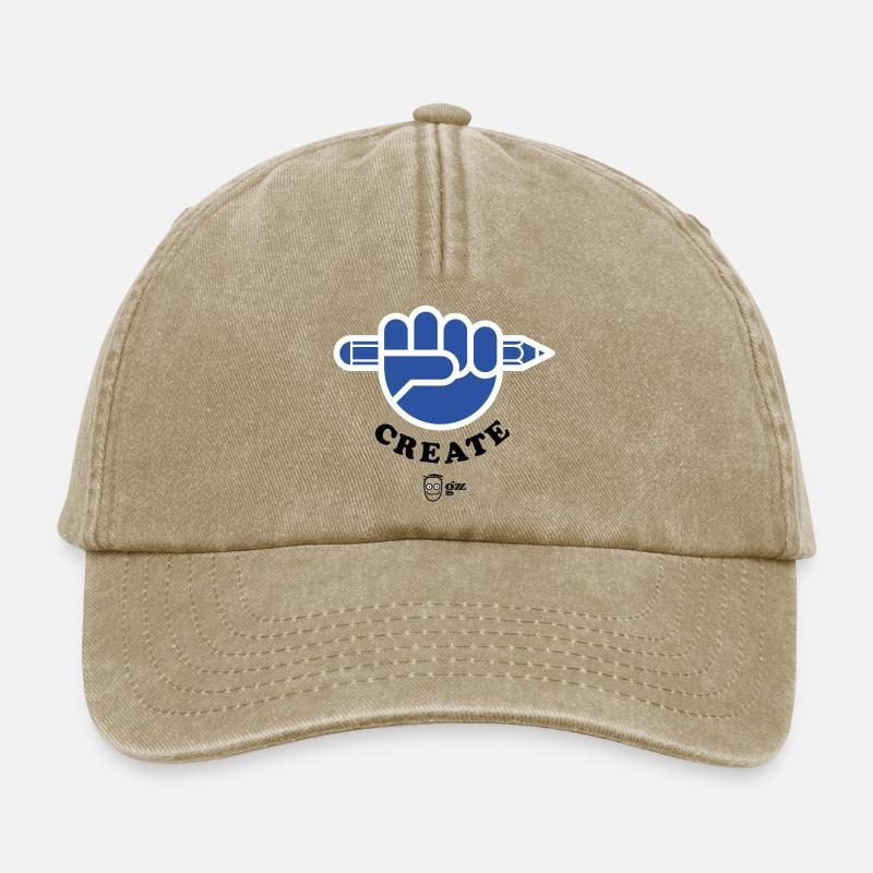 Create ! - Casquette vintage décontractée - beige vintage