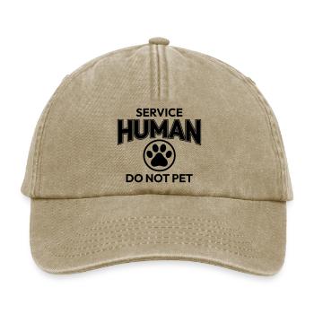 Service Humain - Ne pas caresser - Casquette vintage décontractée - beige vintage - Devant