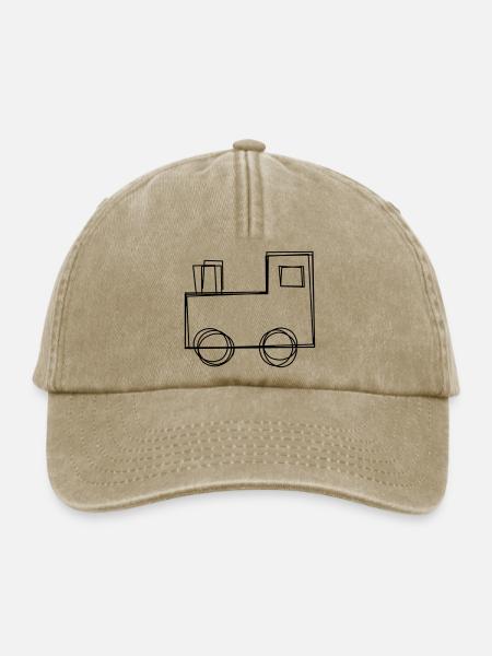 Lokomotive handgezeichnet - Relaxed Vintage Cap - Vintage Beige