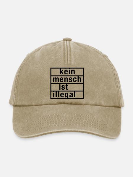 kein mensch ist illegal - Relaxed Vintage Cap - Vintage Beige