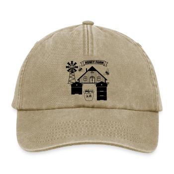 Honigfarm mit bunten Blumen - Relaxed Vintage Cap - Vintage Beige - Vorne