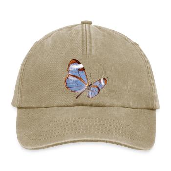 Glasflügler Schmetterling Transparent Design - Relaxed Vintage Cap - Vintage Beige - Vorne