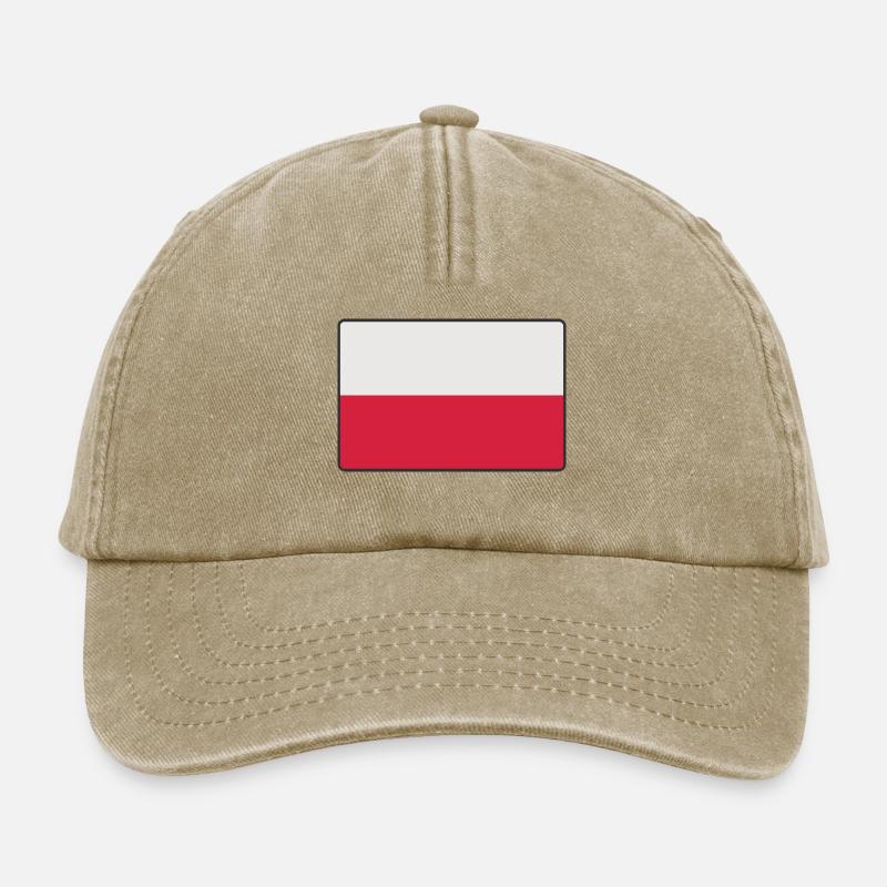 Poland Square Rounded 1 euro - Relaxed Vintage Cap - vintage beige