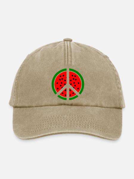 Wassermelone peace symbol - Relaxed Vintage Cap - Vintage Beige