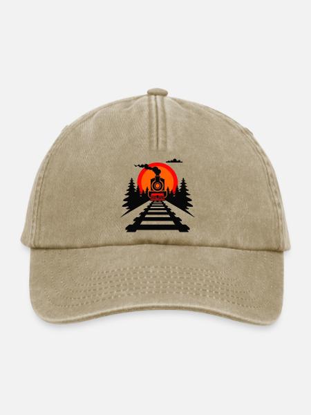 Eisenbahn Grafik - Relaxed Vintage Cap - Vintage Beige