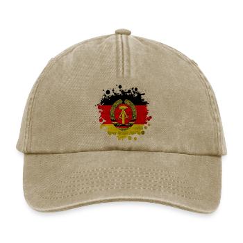 GDR Fleck Klecks / Gift Flag East Germany - Relaxed Vintage Cap - vintage beige - Front