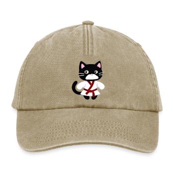 ticker, Happy Colorful Owl wearing Headphones, kaw - Relaxed Vintage Cap - Vintage Beige - Vorne