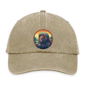 Astronaute Lion au coucher du soleil, créatif - Casquette vintage décontractée - beige vintage - Devant