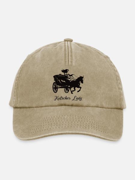 Kutscher Lady - Reiterin mit Pferdekutsche - Relaxed Vintage Cap - Vintage Beige