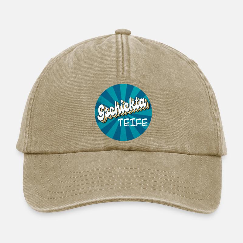 gschicka Teife - skillful devil, talented - Relaxed Vintage Cap - vintage beige